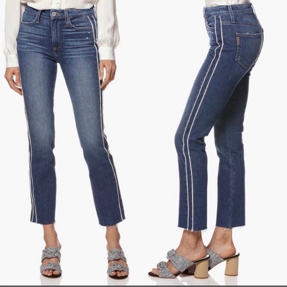 PAIGE Denim - Paige Hoxton Straight Ankle Jeans in Indigo Cream size 28
